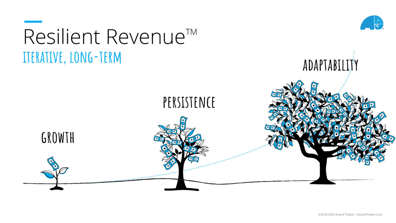 Resilient Revenue™ is a framework (partly illustrated here) on the evolution and stages of a company&#39;s long-term strength. This has a direct correlation on valuation calculations and investment returns.